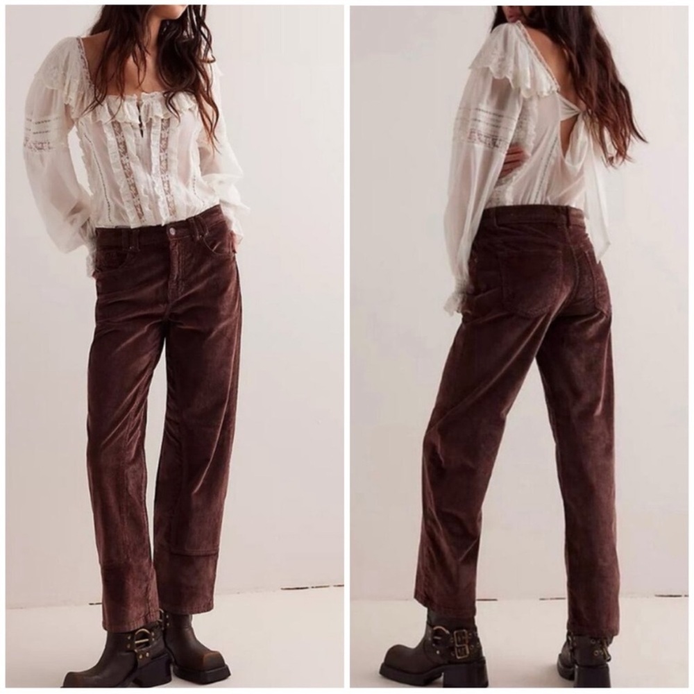 Free People We The Free Risk Taker Cord Jeans chocolate truffle size 30 NWT